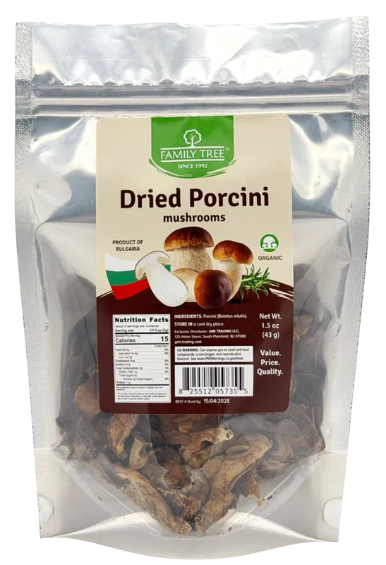 DRIED MUSHROOMS PORCINI 1/43GR FAMILY TREE