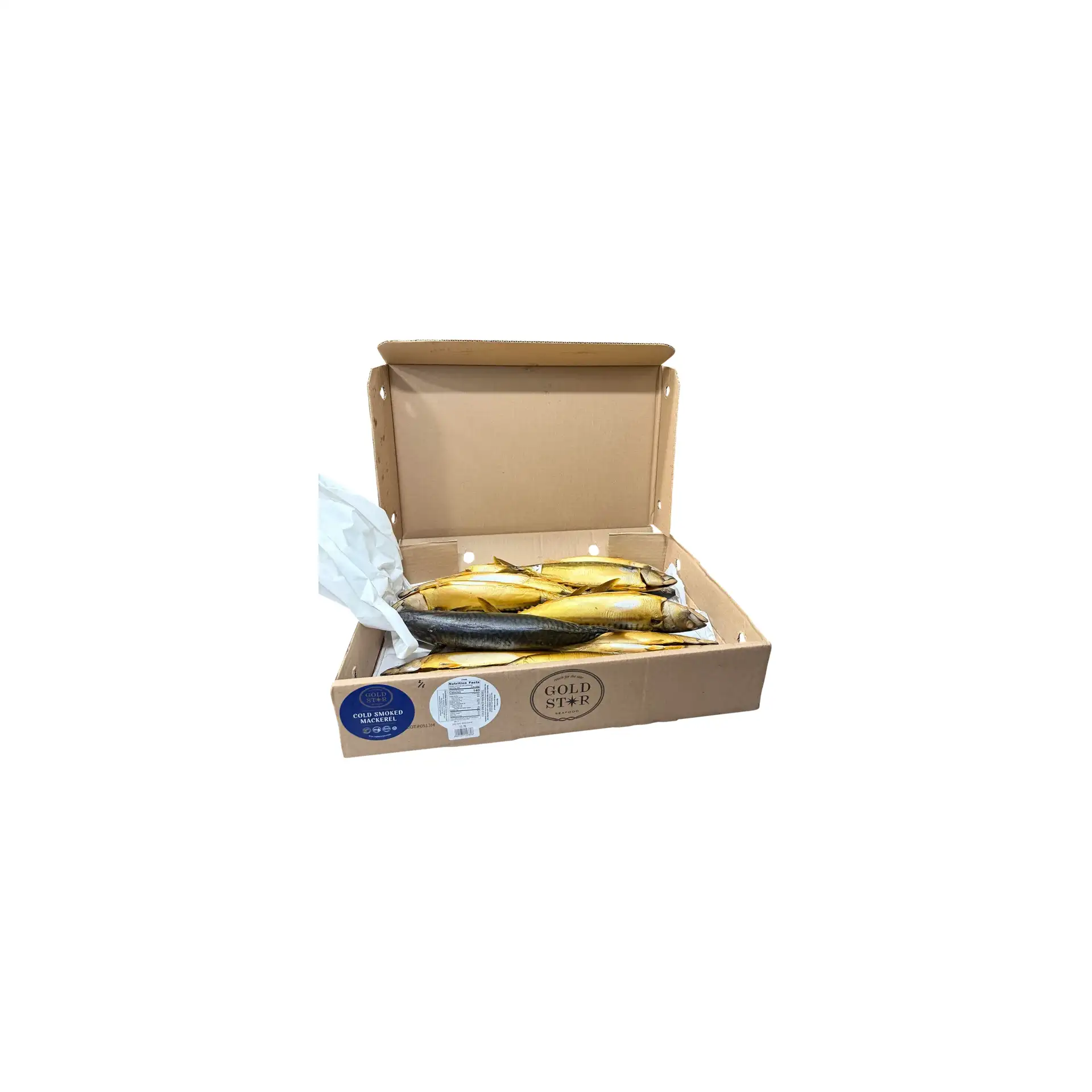 MACKEREL COLD SMOKED 600+ V/P BY LB 14/17LB GOLD STAR MV