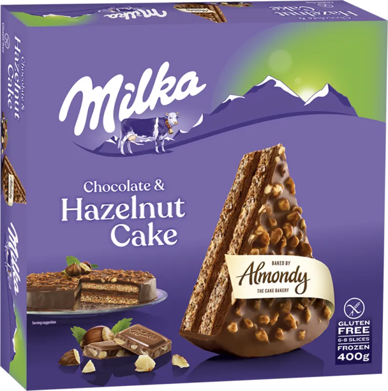 CAKE MILKA CHOCOLATE&HAZELNUT 12/400GR ALMONDY
