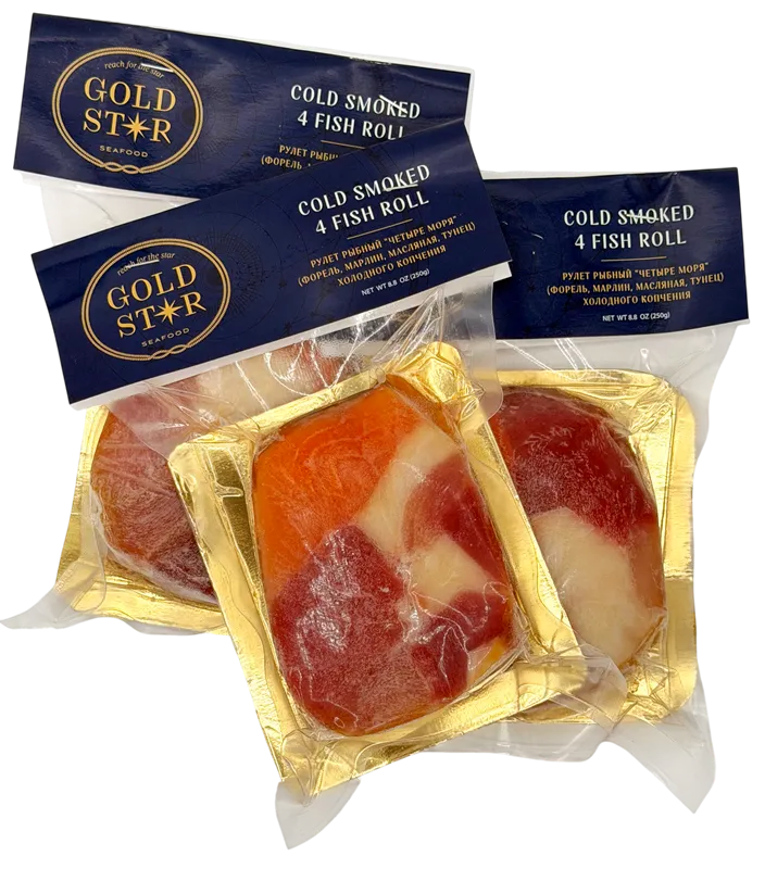 COLD SMOKED 4 FISH ROLL 8/250GR GOLD STAR