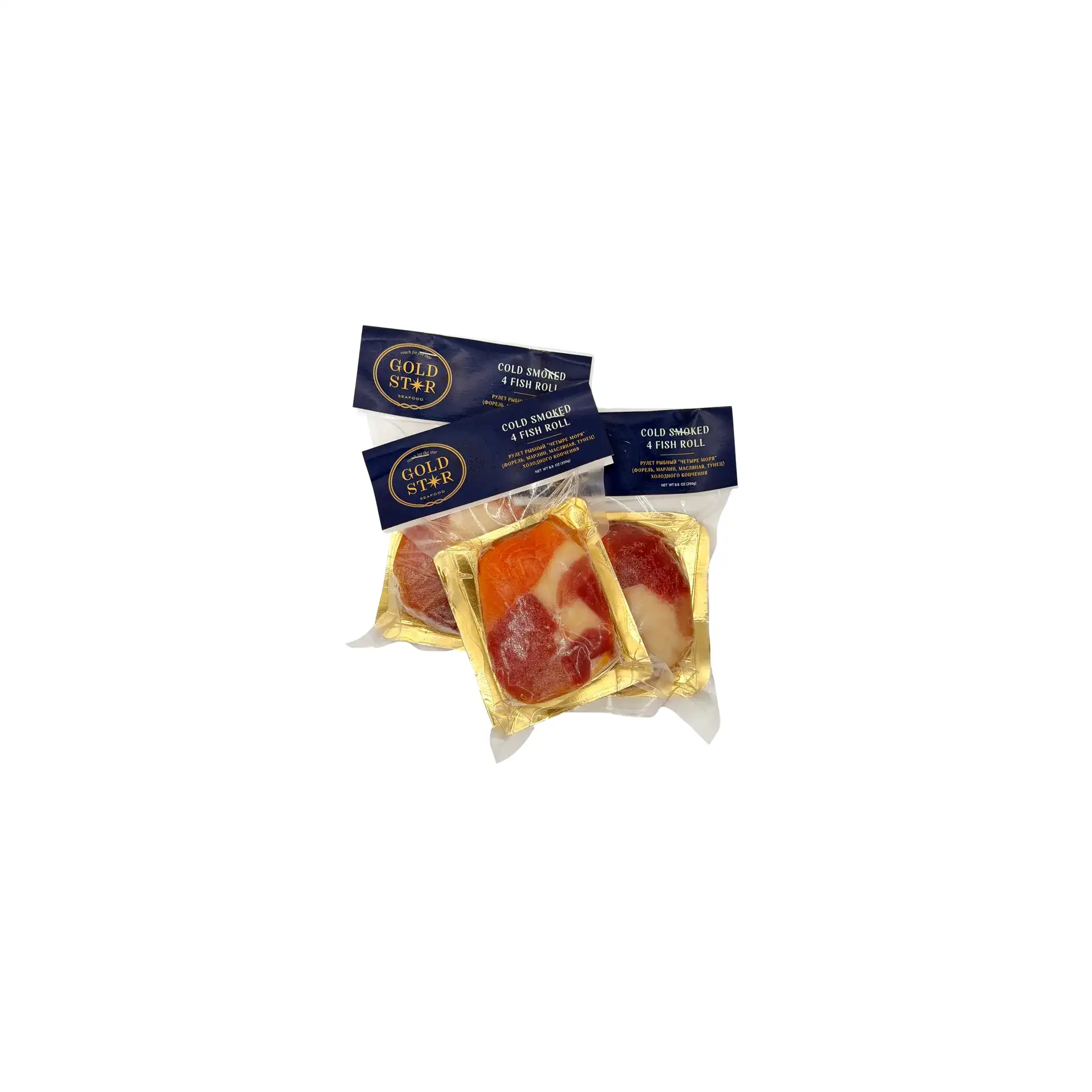 COLD SMOKED 4 FISH ROLL 8/250GR GOLD STAR