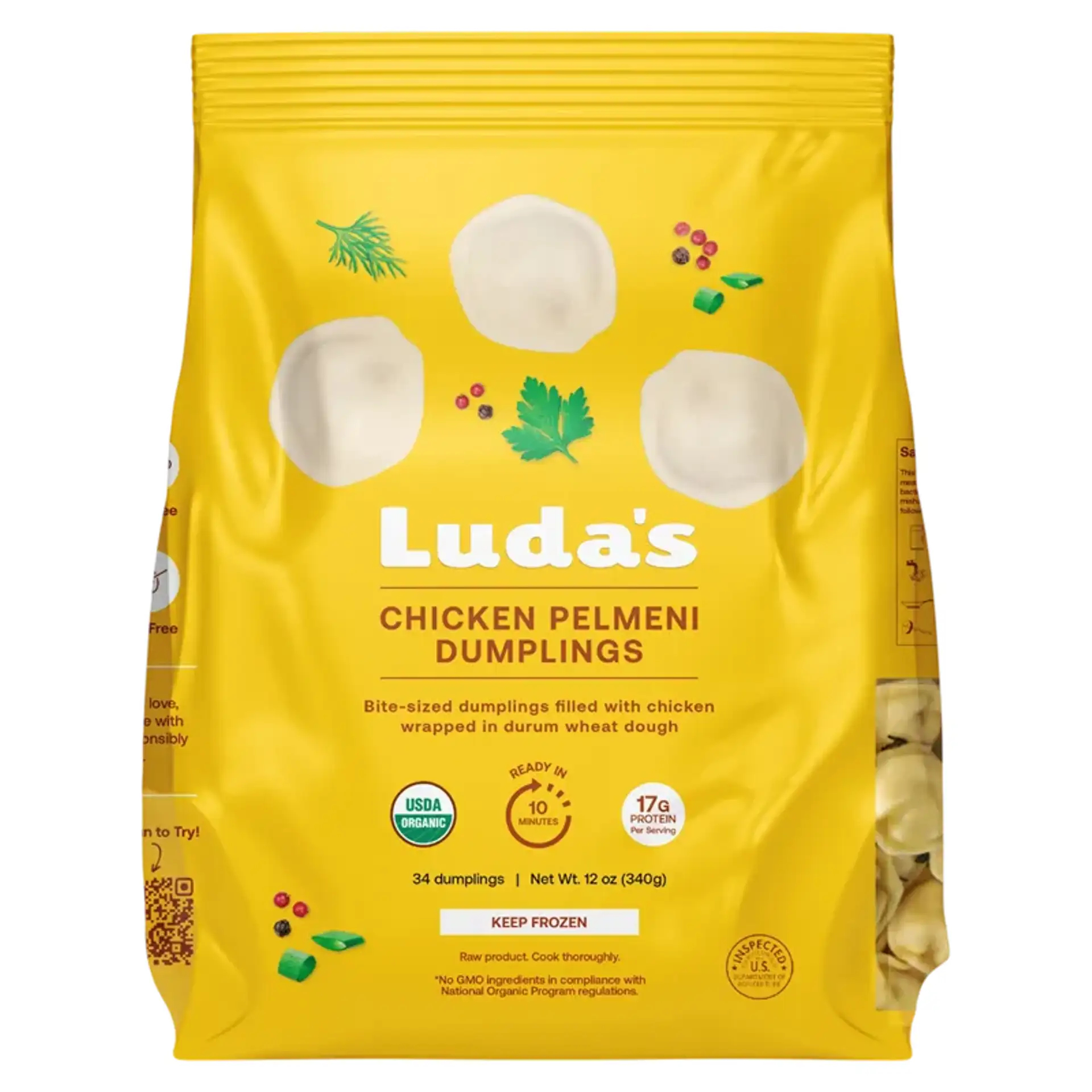 DUMPLINGS W/CHICKEN USDA ORGANIC 6/340GR LUDA'S DUMPLINGS
