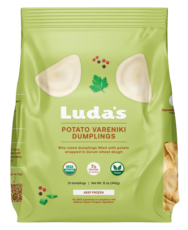 VARENIKI W/POTATO USDA ORGANIC 6/340GR LUDA'S DUMPLINGS
