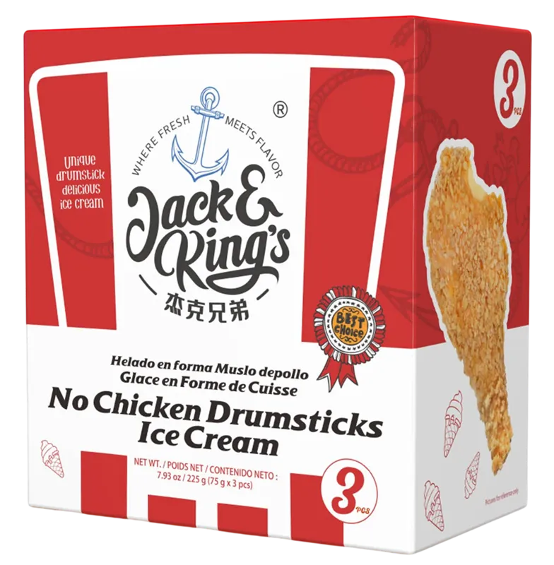 ICE CREAM CHICKEN DRUMSTICK 8/(3*75GR) JACK & KINGS N50460054